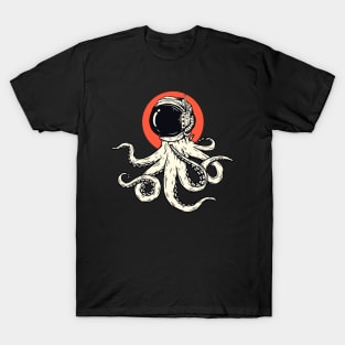 Vintage Astronaut Octopus Sketch // Retro Space Octopus T-Shirt